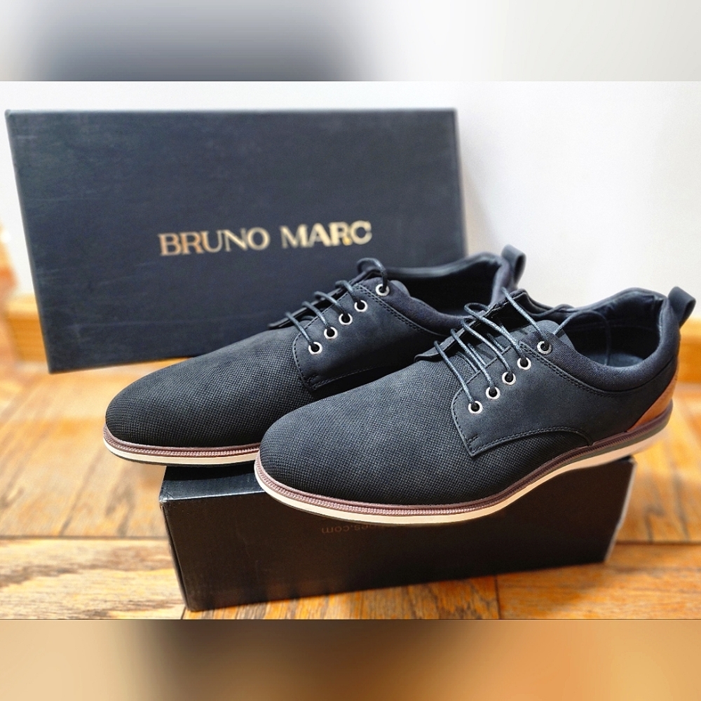 Bruno Marc Men's Black Derby Shoes